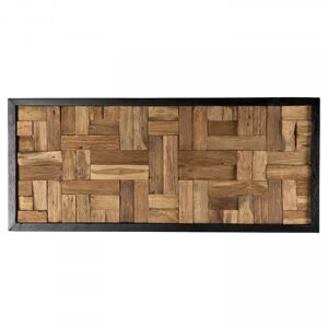 MACABANE Decoración de pared rectangular de madera teca reciclada 46x106 cm