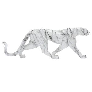 Kare Design Estatua de leopardo de fibra de vidrio con efecto mármol L95xH34