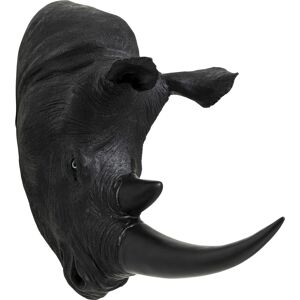 Kare Design Decoración de pared en poliresina negra con cabeza de rinoceronte