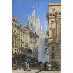 Legendarte El Duomo de Milán desde una Calle Secundaria - William Wyld - cm 60x90