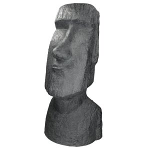 ECD Germany Estatua de la cabeza moai rapa nui tiki 28 x 25 x 56 cm antracita