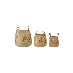 Bloomingville Set de 3 cestas de fibras vegetales beige