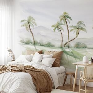 Acte Deco Papel pintado panoramico palmeras en acuarela colores 375x250cm