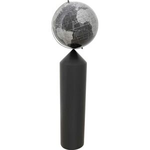 Kare Design Objeto deco de globo terráqueo de poliestireno y acero negro 132cm