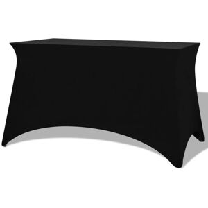 vidaXL Funda elástica para mesa 2 uds 243x76x74 cm Negro