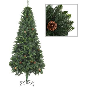 vidaXL Árbol de Navidad artificial con piñas verde 210 cm