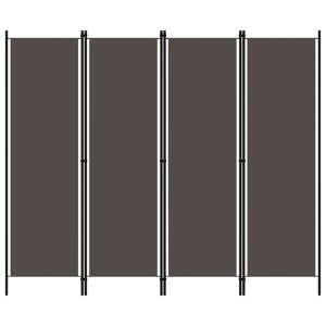 vidaXL Biombo divisor de 4 paneles gris antracita 200x180 cm