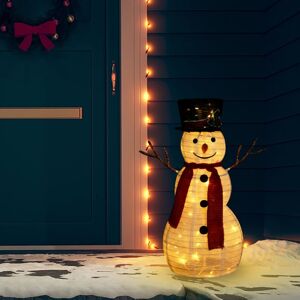 vidaXL Muñeco de nieve decorativo de Navidad con LED tela lujosa 60 cm