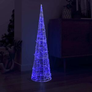 vidaXL Cono de luz LED de pirámide decorativo acrílico azul 120 cm