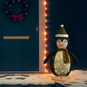 vidaXL Pingüino de Navidad decorativo con LED tela lujosa 120 cm