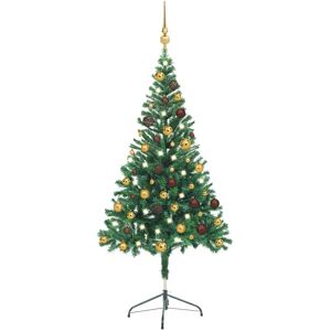 vidaXL Árbol de Navidad artificial con luces y bolas 380 ramas 150 cm