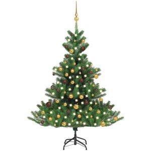 vidaXL Árbol de Navidad abeto Nordmann con LEDs y bolas verde 120 cm