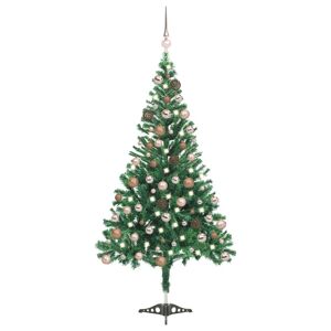 vidaXL Árbol de Navidad artificial con luces y bolas 230 ramas 120 cm