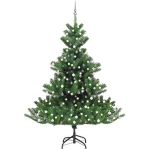 vidaXL Árbol de Navidad abeto Nordmann con LEDs y bolas verde 240 cm