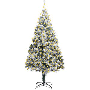 vidaXL Árbol de Navidad artificial verde con nieve y luces 300 cm