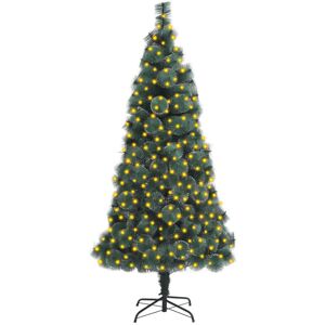 vidaXL Árbol de Navidad con luces y soporte PET verde 240 cm