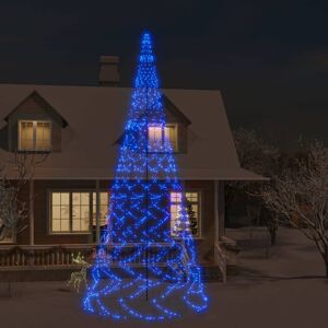 vidaXL Árbol de Navidad en asta de bandera 3000 LED azul 800 cm