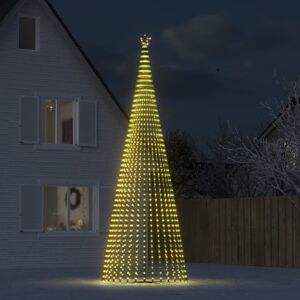 vidaXL Árbol de Navidad cono de luz 1544 LEDs blanco cálido 500 cm