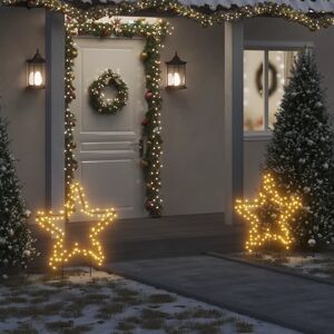 vidaXL Estrella de luz decorativa Navidad con estacas 115 LED 85 cm