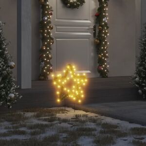 vidaXL Estrella de luz decorativa Navidad con estacas 50 LED 29 cm