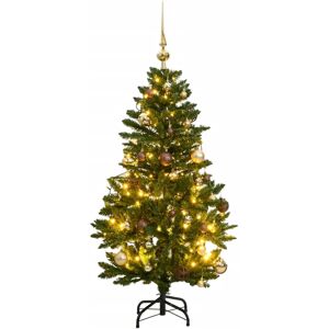 vidaXL Árbol Navidad artificial con bisagras 150 LED y bolas 120 cm