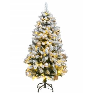 vidaXL Árbol Navidad artificial con bisagras 150 LED y bolas 120 cm