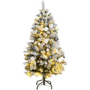 vidaXL Árbol Navidad artificial con bisagras 150 LED y bolas 120 cm