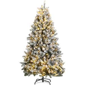 vidaXL Árbol de Navidad artificial con bisagras 300 LED y bolas 180 cm