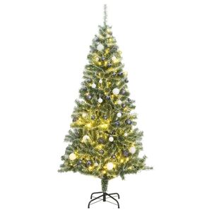 vidaXL Árbol de Navidad artificial con 300 LED bolas y nieve 180 cm