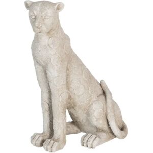 LOLAhome Figura leopardo de resina gris de 35x20x45 cm