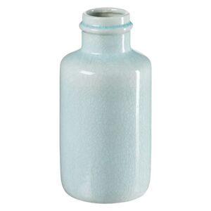 LOLAhome Jarrón botella de cerámica azul de Ø 18x37 cm