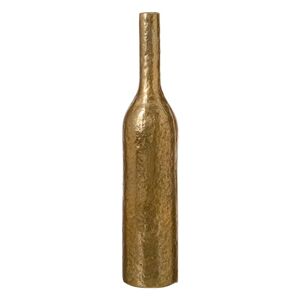 LOLAhome Jarrón botella envejecido de aluminio dorado de Ø 12x61 cm