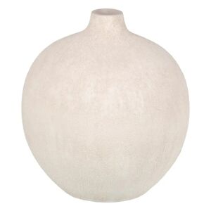 LOLAhome Jarrón vasija textura de cerámica beige de Ø 30x35 cm