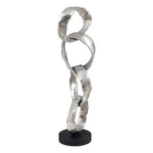 LOLAhome Figura 4 anillas de aluminio plateado de 21x15x63 cm