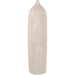 LOLAhome Jarrón alto botella textura de cerámica beige de Ø 26x100 cm