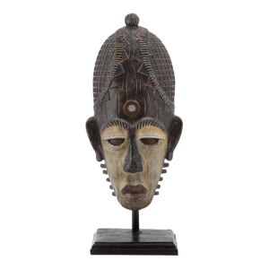 LOLAhome Figura de máscara de resina marrón de 22x17x54 cm
