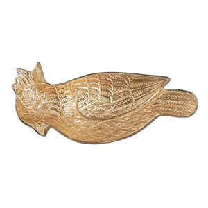 LOLAhome Bandeja pájaro oro de latón de 19 cm