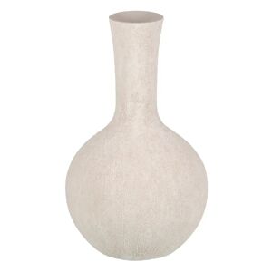 LOLAhome Jarrón vasija textura de cerámica beige de Ø 23x46 cm