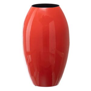 LOLAhome Jarrón ovalado de cerámica rojo naranja de Ø 21x36 cm
