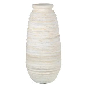 LOLAhome Jarrón alto de cerámica beige de Ø 35x80 cm