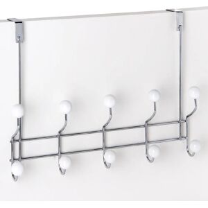 LOLAhome Percha de baño para puerta plateada de metal de 41x31 cm