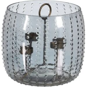 LOLAhome Portavelas burbujas gris de cristal para 3 velas de Ø 23x20 cm