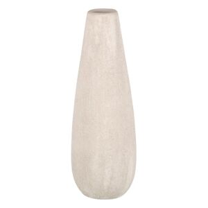 LOLAhome Jarrón textura cónico de cerámica beige de Ø 17x51 cm