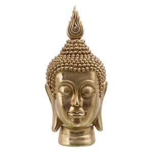 LOLAhome Figura de Buda de resina oro viejo de 33x30x64 cm