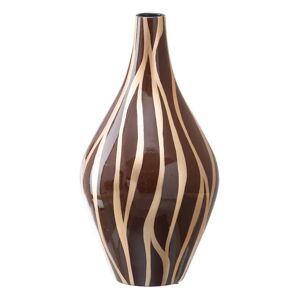 LOLAhome Jarrón botella de cerámica marrón y dorado de Ø 23x43 cm