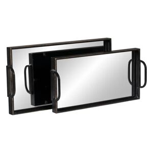 LOLAhome 2 bandejas con espejo negras de metal