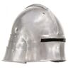 BD Día y Noche - Día y Noche Réplica de casco de caballero medieval antiguo LARP acero plata