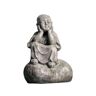 Wanda Collection Estatua monje shaolín pensativo pátina gris 80 cm