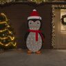 vidaXL Pingüino de Navidad decorativo con LED tela lujosa 180 cm
