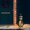 vidaXL Pingüino de Navidad decorativo con LED tela lujosa 60 cm